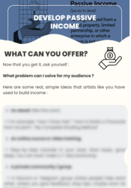 Preview page: develop passive income